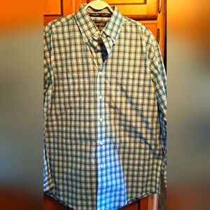 Mens Wrangler George Straight Collection Button Down Shirt Rope Logo M Plaid